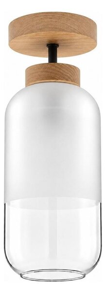 BRILAGI - LED повърхностно монтиран полилей RETRO GLASS 1xE27/60W/230V Ø 14 см дъб/бял