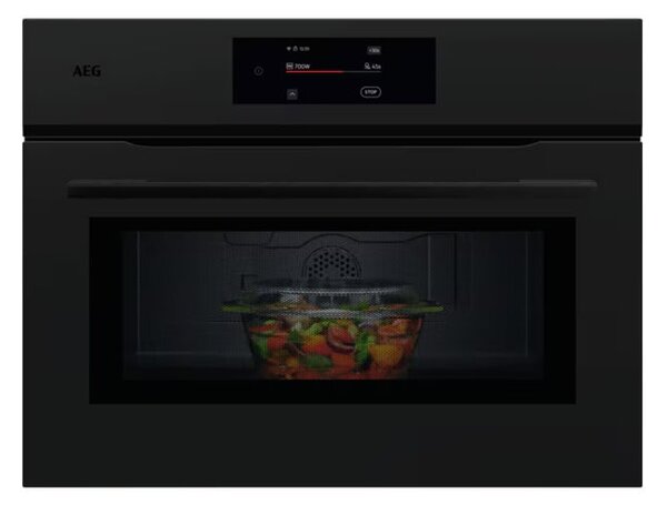 Микровълнова фурна AEG NKM7N721T, за вграждане, с грил, сензорно управление, 1000W, 44l обем, черна
