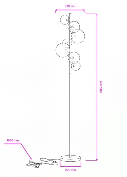 BRILAGI - LED подова лампа MILLA 7xG9/3W/230V кафява/опушена