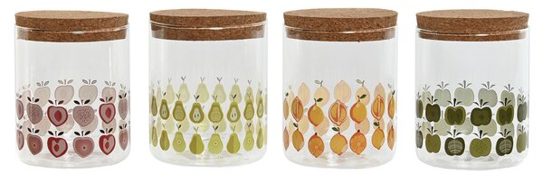 Лодка Home ESPRIT Жълт Зелен Естествен Kорк Силикон Боросиликатно Стъкло Shabby Chic 700 ml (4 броя)