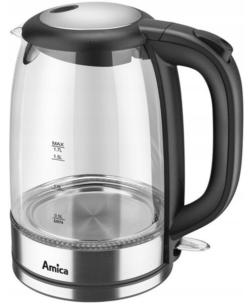 Чайник Amica KD 2050G Черен Прозрачен Cтъкло Пластмаса 2200 W 1,7 L