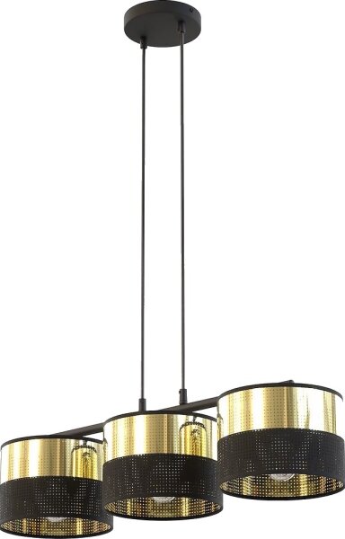 Полилей на кабел LUX 3xE27/15W/230V черен/златист