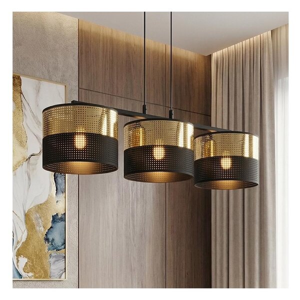 Полилей на кабел LUX 3xE27/15W/230V черен/златист
