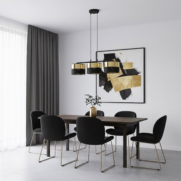 Полилей на кабел LUX 3xE27/15W/230V черен/златист