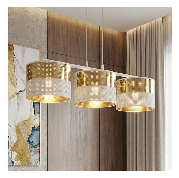 Полилей на кабел LUX 3xE27/15W/230V бял/златист