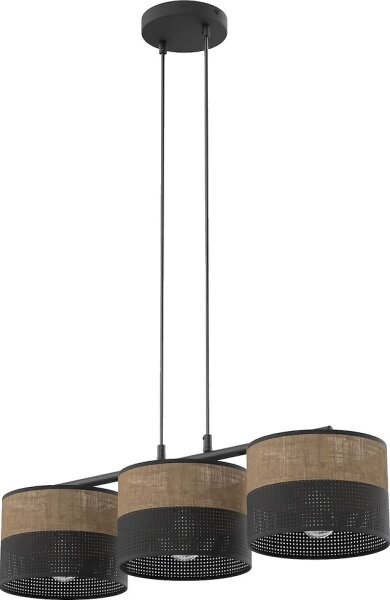 Полилей на кабел KARBON 3xE27/15W/230V черно/кафяво