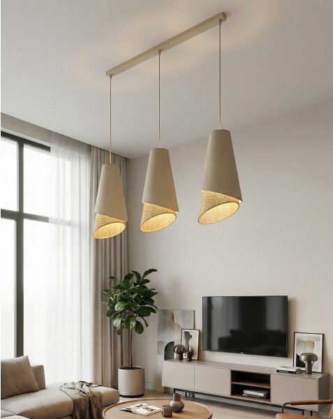 Полилей на кабел MODA 3xE27/15W/230V бежов/ратан