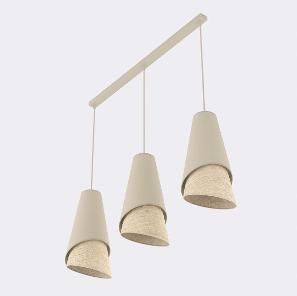 Полилей на кабел MODA 3xE27/15W/230V бежов/ратан