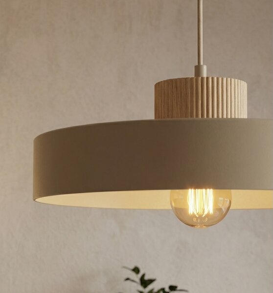 Полилей на кабел KIVI 1xE27/15W/230V бежов