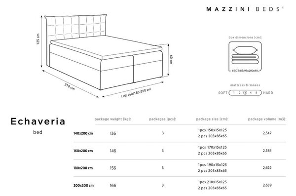 Бежово двойно легло , 160 x 200 cm Echaveria - Mazzini Beds