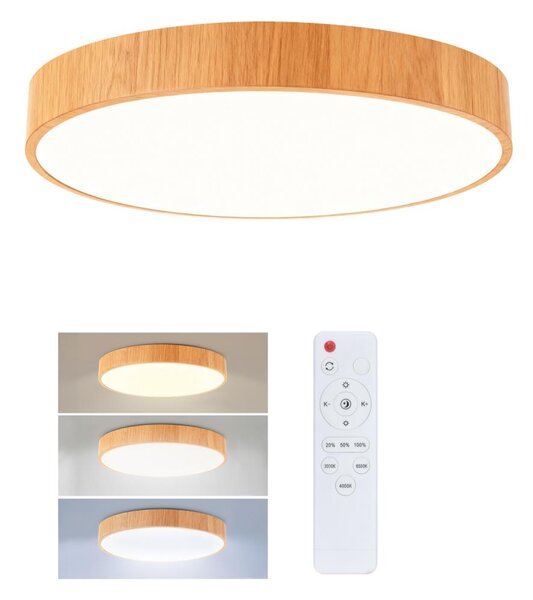 Brilagi - димируемо LED таванно осветително тяло POOL LED/36W/230V Ø 30 см, дървесен декор +DO