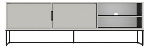 Бяла маса за телевизор с черни метални крака, широчина 176 cm Lipp - Tenzo