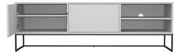 Бяла маса за телевизор с черни метални крака, широчина 176 cm Lipp - Tenzo