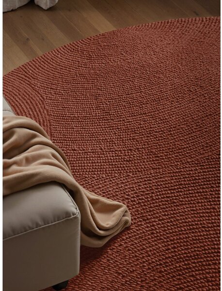 Ръчно изработен вълнен кръгъл килим в тухлен цвят ø 120 cm Calmio – Hanse Home