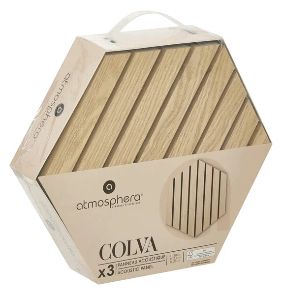 Комплект декоративен панел atmosphera Colva, MDF, 30x26 cm, 3 бр - Бежов