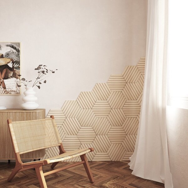 Комплект декоративен панел atmosphera Colva, MDF, 30x26 cm, 3 бр - Бежов