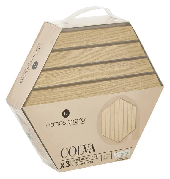 Комплект декоративен панел atmosphera Colva, MDF, 30x26 cm, 3 бр - Бежов