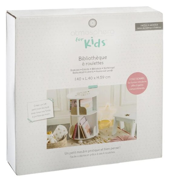 Детски въртящ шкаф за книги atmosphera, MDF - Сив