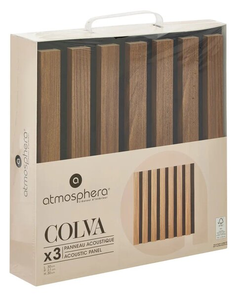 Сет декоративен панел atmosphera Colva, MDF, 30x30 cm, 3 бр - Бежов
