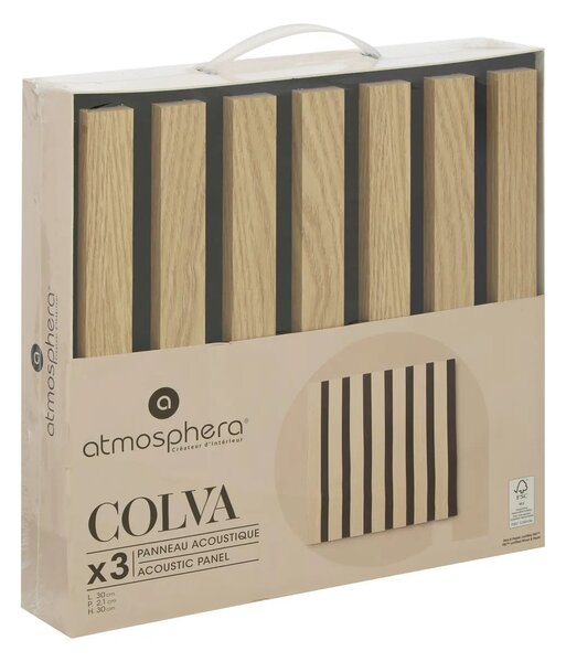 Сет декоративен панел atmosphera Colva, MDF, 30x30 cm, 3 бр - Бежов