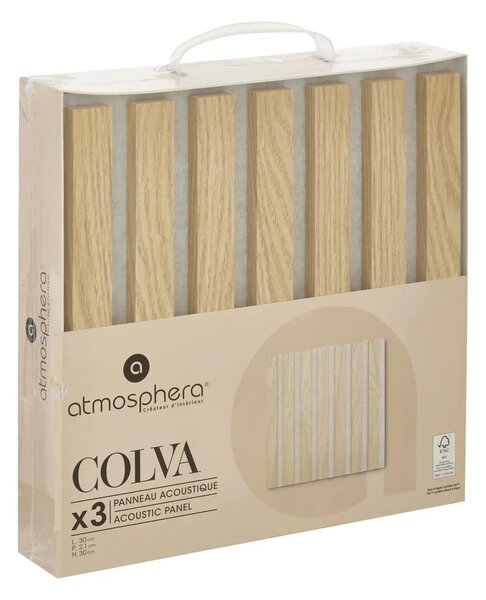 Сет декоративен панел atmosphera Colva, MDF, 30x30 cm, 3 бр - Бежов