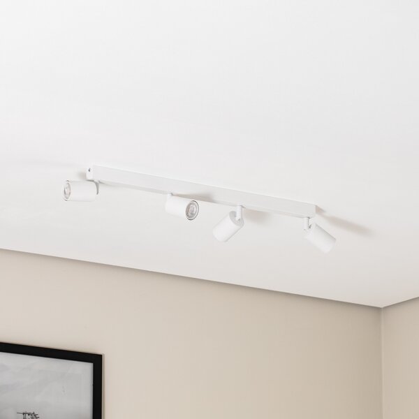 TK Lighting Таванни прожектори Top, бели, 83 см, 4-крилни, метал, GU10, Затъмняване, Бял, Дневна/трапезария, Метал, Модерен