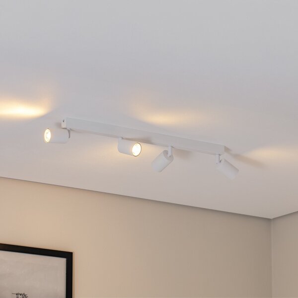 TK Lighting Таванни прожектори Top, бели, 83 см, 4-крилни, метал, GU10, Затъмняване, Бял, Дневна/трапезария, Метал, Модерен