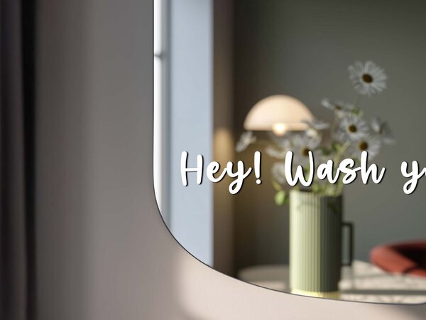 Стикер за огледало S32 – Hey! Wash your hands