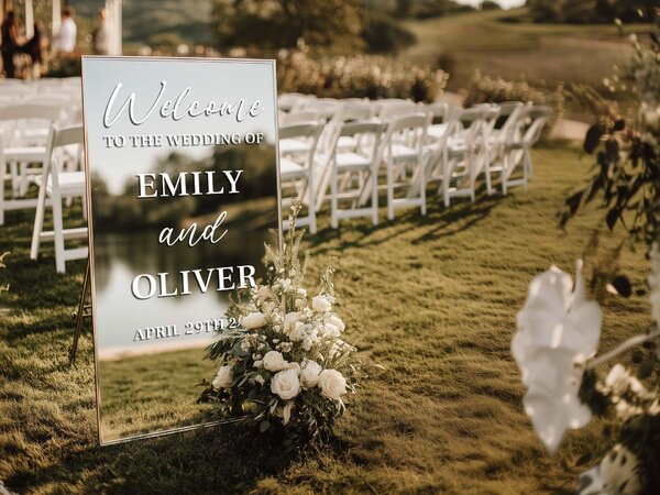 Персонализиран стикер за огледало S50 – Welcome to the wedding of