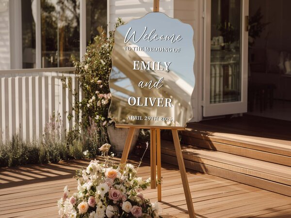 Персонализиран стикер за огледало S50 – Welcome to the wedding of