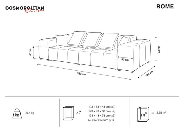 Бежов диван 320 cm Rome - Cosmopolitan Design