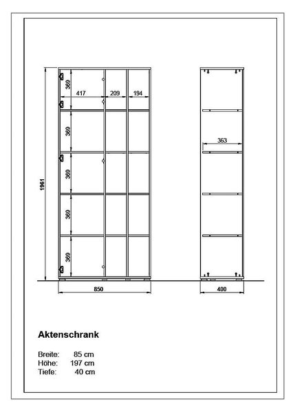 Бяла етажерка за книги в дъб 85x197 cm Lioni - Germania