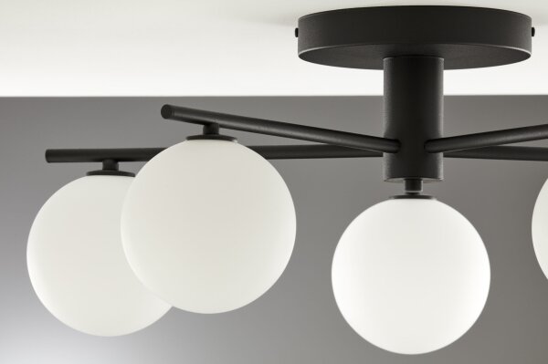 Jupiter 2049 - Полилей за директен монтаж PRATO 5xG9/14W/230V черно/бяло
