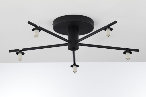 Jupiter 2049 - Полилей за директен монтаж PRATO 5xG9/14W/230V черно/бяло