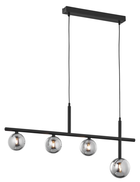 Jupiter 1908 - Полилей на кабел NEPTUN 4xG9/14W/230V черен/димно сив