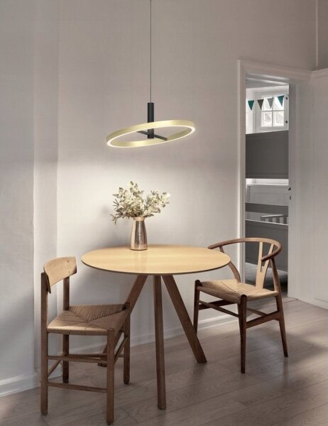 Wofi 6016-104L - LED димируем полилей на кабел BREST LED/19W/230V черен/златист