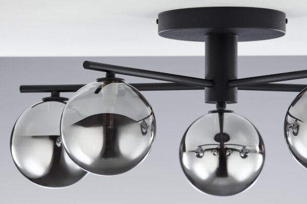 Jupiter 2048 - Повърхностно монтиран полилей PRATO 5xG9/14W/230V черно/димчато сиво