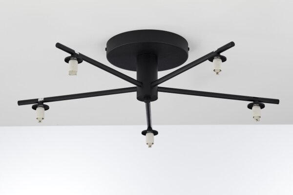 Jupiter 2048 - Повърхностно монтиран полилей PRATO 5xG9/14W/230V черно/димчато сиво