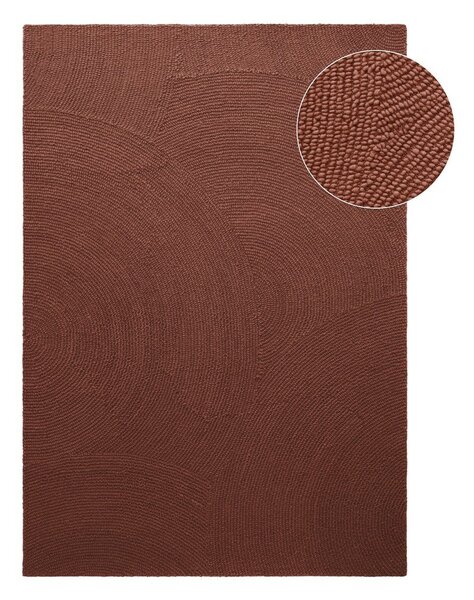 Ръчно изработен вълнен килим в тухлен цвят 80x150 cm Calmio – Hanse Home