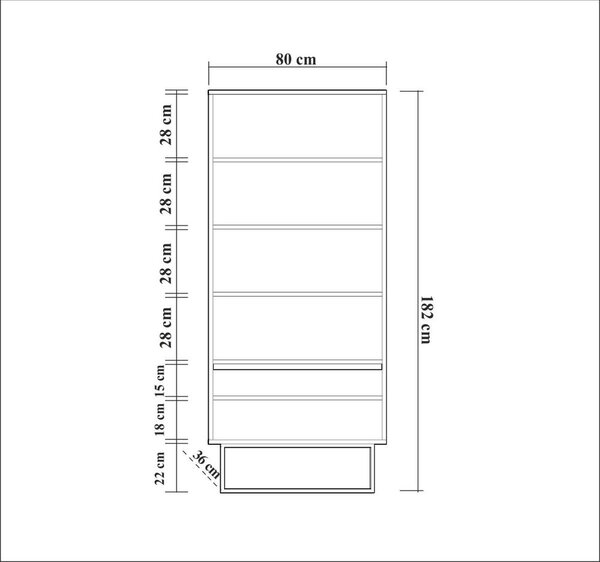 Библиотека от декор от орех в естествен цвят 80x182 cm Rodez – Kalune Design