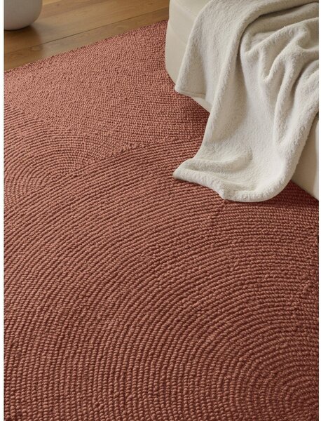 Теракотен ръчно изработен вълнен килим 80x150 cm Calmio – Hanse Home