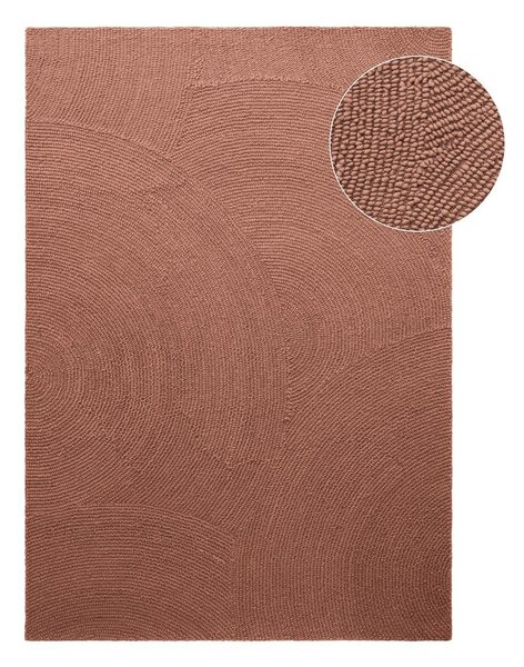 Теракотен ръчно изработен вълнен килим 80x150 cm Calmio – Hanse Home