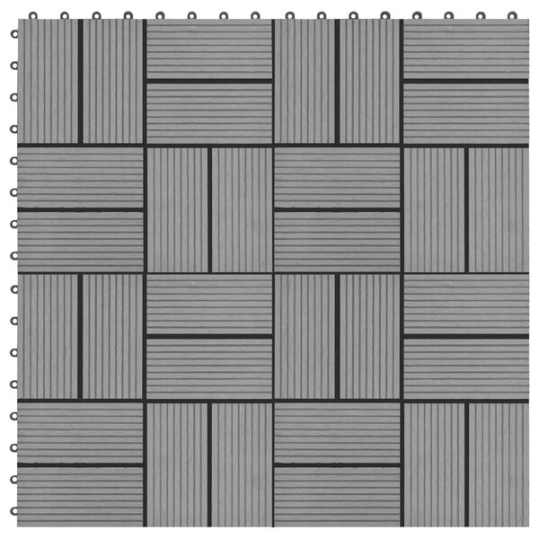 Sonata 11 бр декинг плочки, WPC, 30x30 см, 1 кв.м., сиви