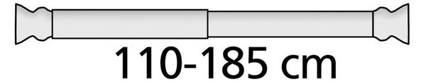 Бяла телескопична пръчка за завеса за душ , дължина 110 - 185 см - Wenko