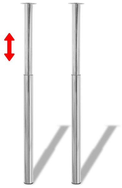 Телескопични крака за маса, хром, 2 бр, 710 мм-1100 мм