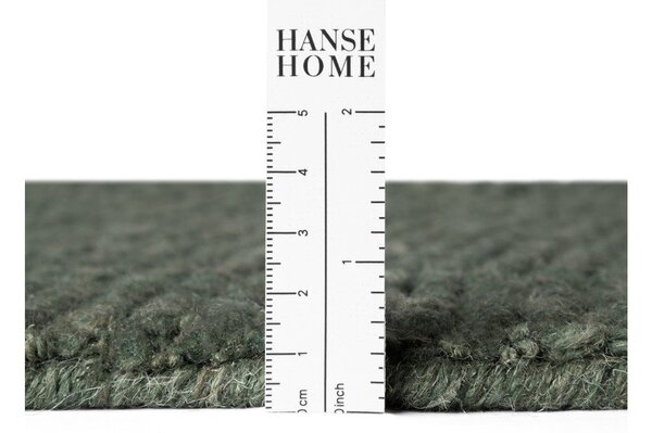 Тъмнозелен ръчно изработен вълнен кръгъл килим ø 120 cm Calmio – Hanse Home