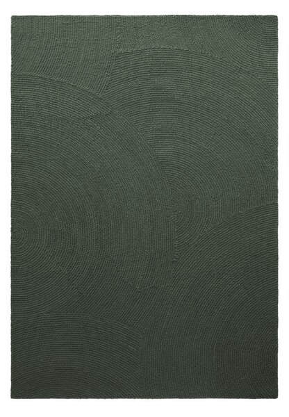 Тъмнозелен ръчно изработен вълнен килим 160x230 cm Calmio – Hanse Home