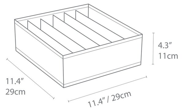 Сив органайзер за чекмеджета с отделения за чекмеджета, 29 x 11 cm - Bigso Box of Sweden