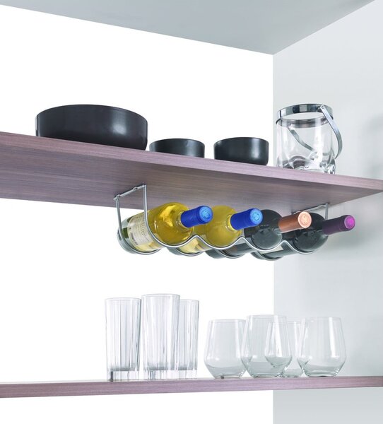 Метална стойка за вино за стена за 4 бутилки My-Bottle - Metaltex