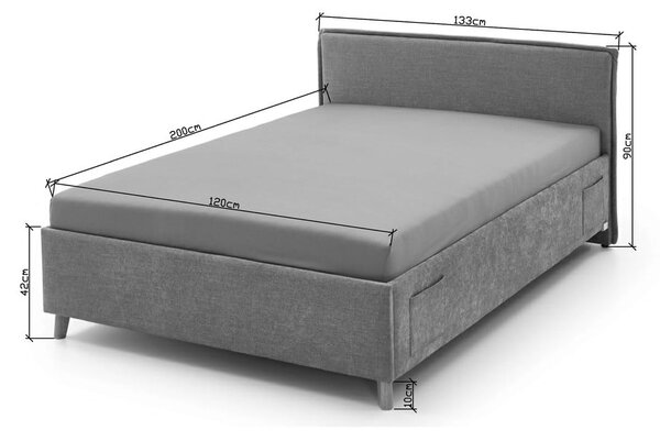 Розово тапицирано детско легло 120x200 cm без ламелно дъно Fun – Meise Möbel